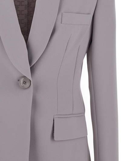 Shop Elisabetta Franchi Slim Jacket In Grey