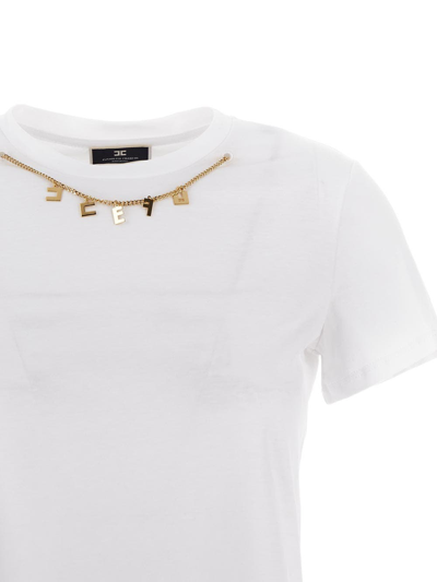 Shop Elisabetta Franchi Chain T-shirt In White