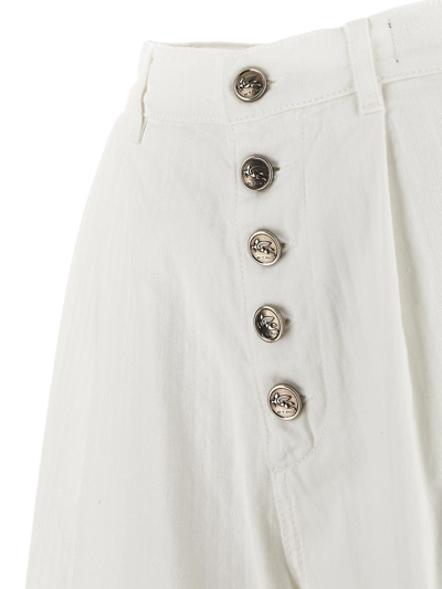 Shop Etro Cotton Shorts In White