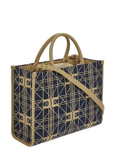 Shop Elisabetta Franchi Logo  Bag In Blue