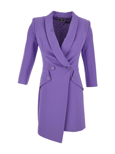 Shop Elisabetta Franchi Jacket Dress In Purple