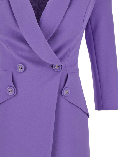 Shop Elisabetta Franchi Jacket Dress In Purple