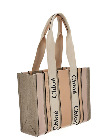 Shop Chloé Medium Woody Tote Bag In Pink
