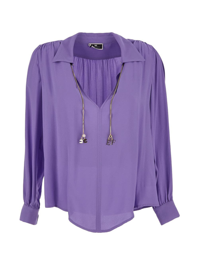 Shop Elisabetta Franchi Viscose Blouse In Purple