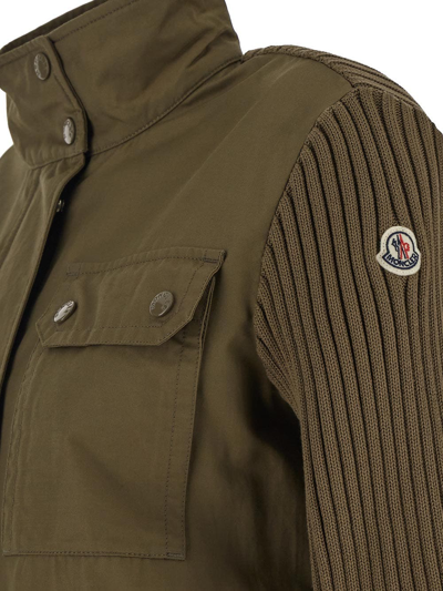 Shop Moncler Cardigan Tricot In Green