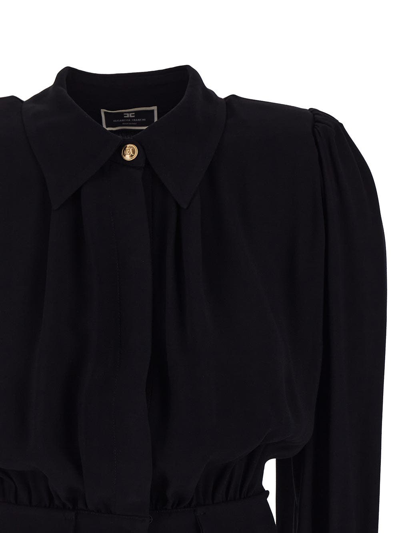 Shop Elisabetta Franchi Cropped Blouse In Black