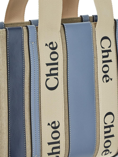 Shop Chloé Medium Woody Tote Bag In Blue