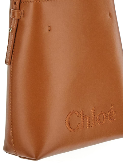 Shop Chloé Sense Micro Tote Bag In Brown