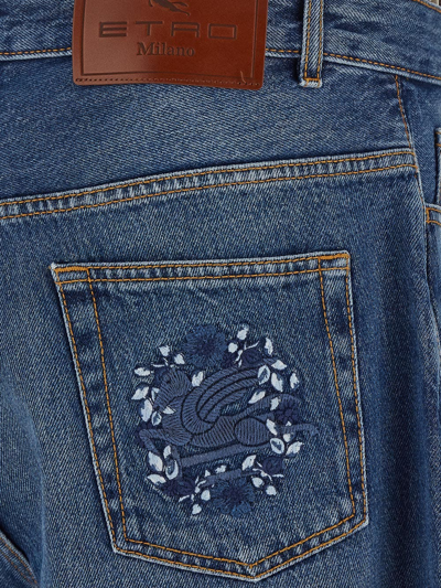 Shop Etro Loose Jeans In Blue