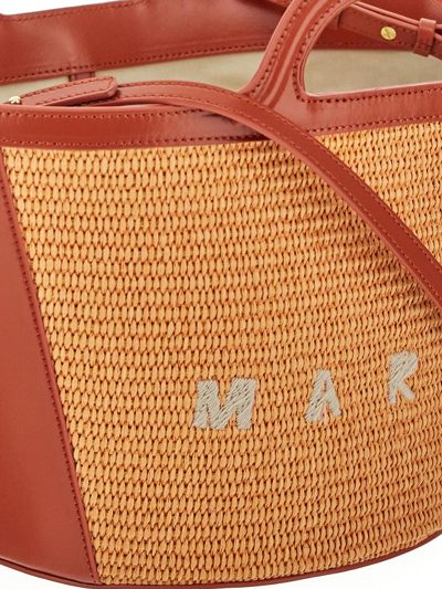Shop Marni Tropicalia Bag In Orange