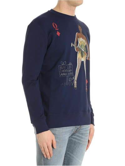 Shop Vivienne Westwood Blue Woman Print Sweatshirt