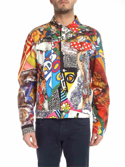 Shop Moschino Multicolor Jacket With Foulard Print In Multicolour
