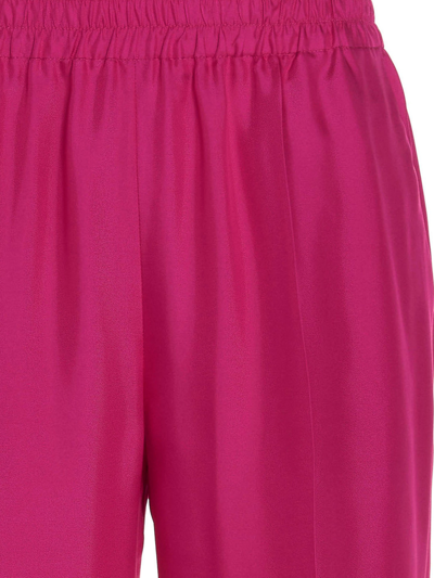 Shop Red Valentino Silk Twill Pants In Fuchsia