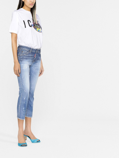 Shop Dsquared2 Faded Effect Jeans In Blue