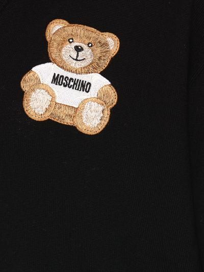 Shop Moschino Teddy Bear Cardigan In Black