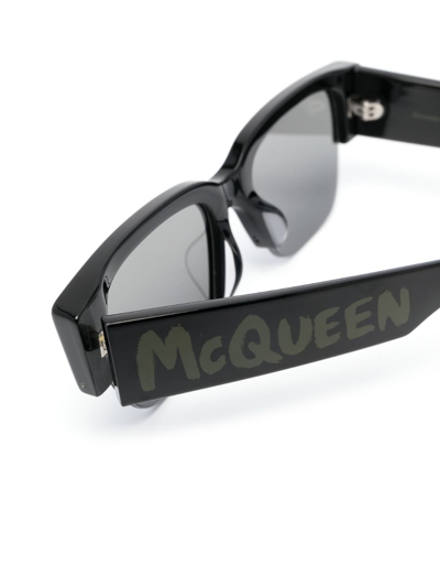 Shop Alexander Mcqueen Graffiti Sunglasses In Black
