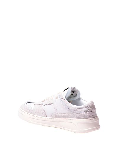 Shop Msgm Fantastic Green Low Sneakers In White