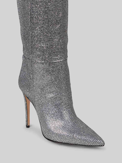 Shop Anna F Knee-high Boots With Rhinestones In Plata