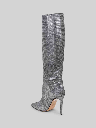 Shop Anna F Knee-high Boots With Rhinestones In Plata