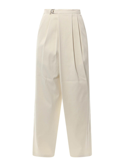 Shop Le 17 Septembre Cotton Trouser With Frontal Pinces In Beis