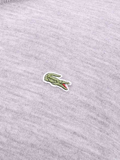 Shop Comme Des Garçons Shirt Wool Sweater With Frontal Lacoste Patch In Gris