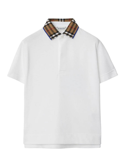 Shop Burberry Johane Polo In Blanco