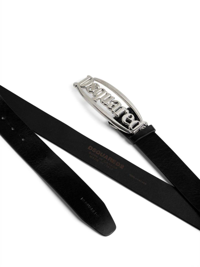 Shop Dsquared2 Logo-buckle Leather Belt In Negro