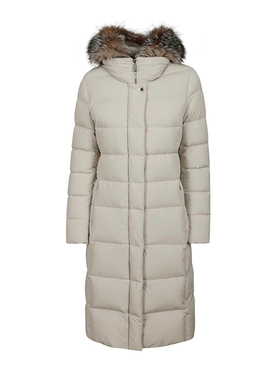 Moorer Zagarakn Quilted Hooded Down Jacket In Blanco