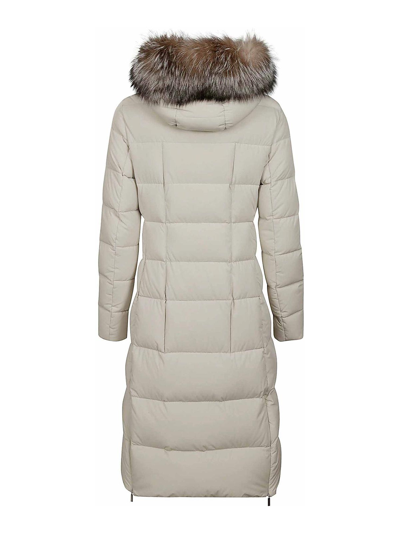 Moorer Zagarakn Quilted Hooded Down Jacket In Blanco