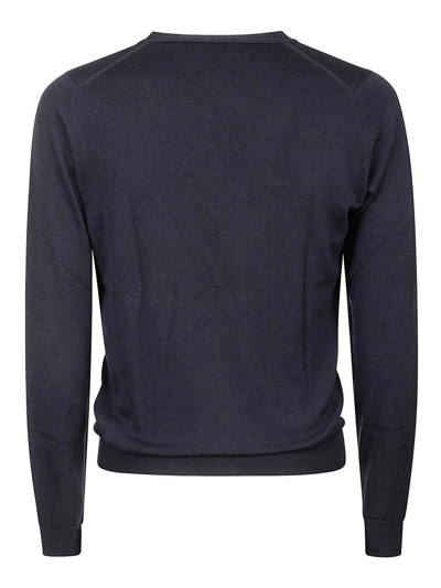 John Smedley V-neck Wool Cardigan With Ribbed Cuffs And Hem In Gold