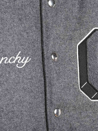 Shop Givenchy Grey With Contrasting Panels Varsity Jacket In Gris