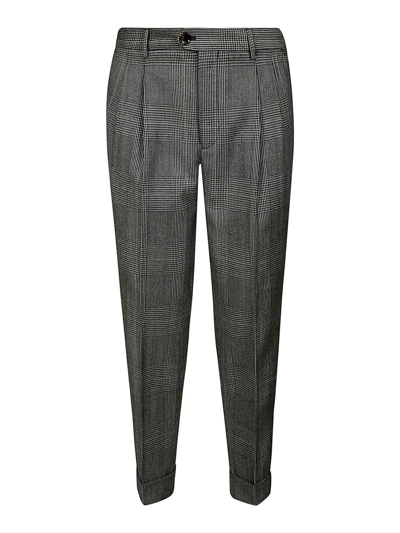 Shop Pt Torino Trousers In Check Pattern In Multicolor