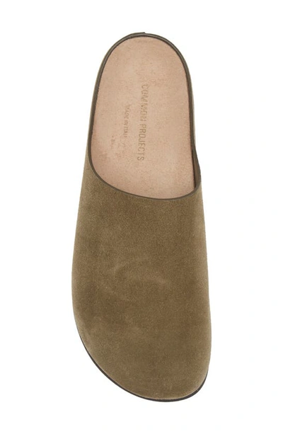 Shop Common Projects Suede Clog In Army Green