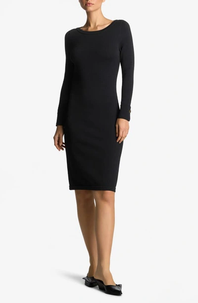 Shop St John St. John Collection Santiago Knit Long Sleeve Sweater Dress In Black