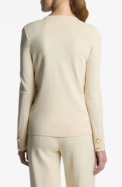 St John Santiago Knit Button Jacket In Ecru