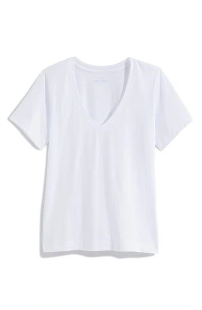 Shop Vineyard Vines Clean Jersey V-neck T-shirt In White Cap