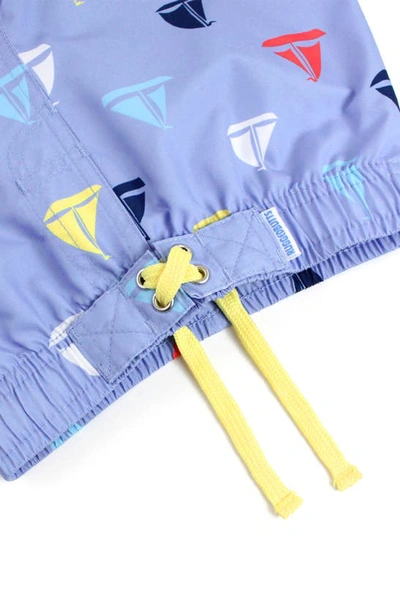 Ruggedbutts Long Sleeve Two-piece Rashguard Swimsuit In Sailboat Multi