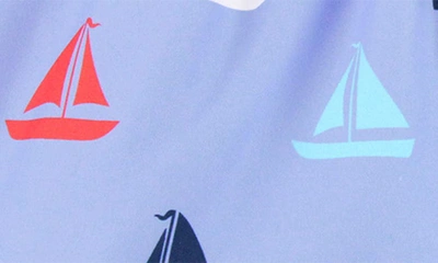 Ruggedbutts Long Sleeve Two-piece Rashguard Swimsuit In Sailboat Multi