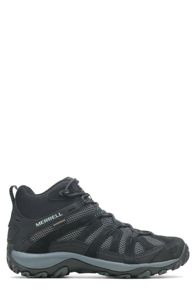 Shop Merrell Alverstone 2 Mid Waterproof Hiking Boot In Black/ Granite