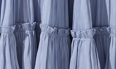 Shop Astr Tiered Matte Satin Midi Dress In Blue