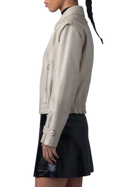 Mackage Amoree 2-in-1 Paneled Leather Jacket In Trench