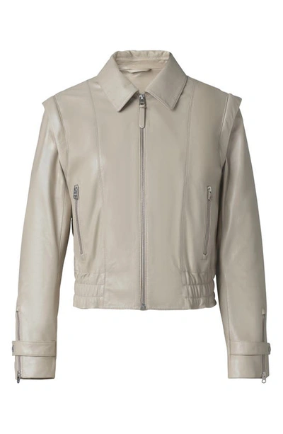 Mackage Amoree 2-in-1 Paneled Leather Jacket In Trench