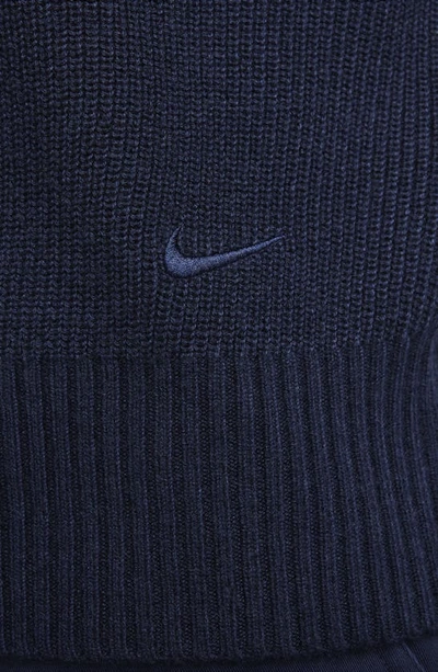 Shop Nike Oversize Military Henley Sweater In Obsidian