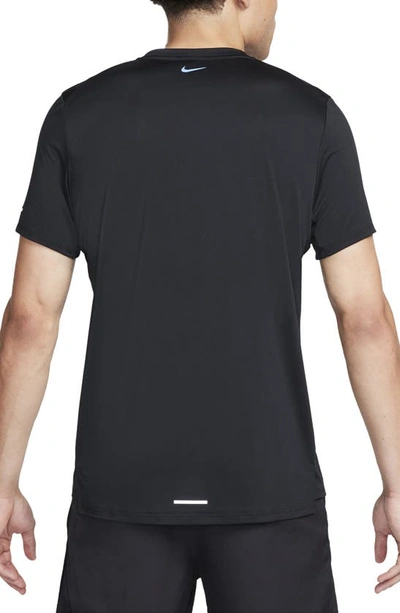 Shop Nike Dri-fit Rise 365 Running T-shirt In Black/ Hyper Royal