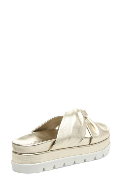 J/slides Nyc Bright Platform Slide Sandal In Lt Gold
