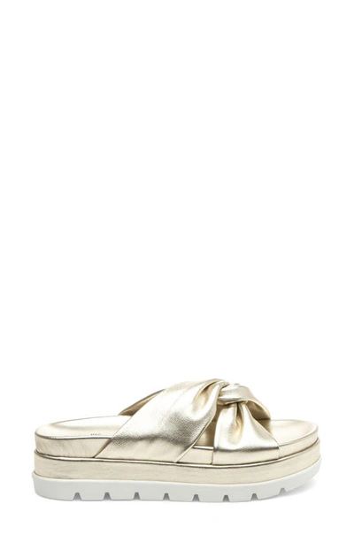 J/slides Nyc Bright Platform Slide Sandal In Lt Gold