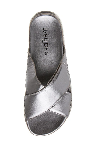 Shop J/slides Nyc Briana Platform Sandal In Pewter
