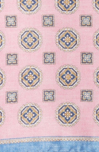 Shop Edward Armah Neat Medallion Silk Pocket Square In Pink