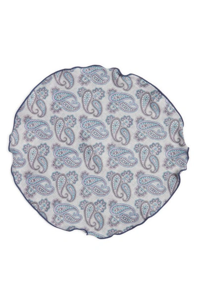 Shop Edward Armah Reversible Paisley & Neat Print Silk Pocket Circle In Gray