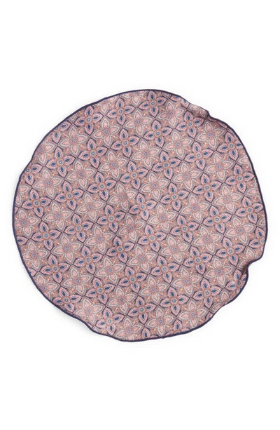 Shop Edward Armah Reversible Quatrefoil & Oval Print Silk Pocket Circle In Pink